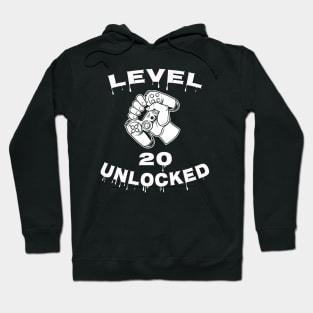 Level 20 Unlocked - Funny Mens 20th Birthday Gamer Hoodie